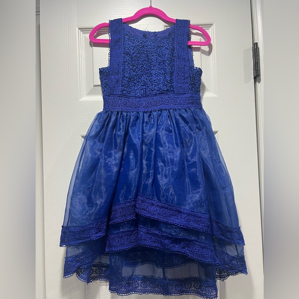 Elegant Blue Kids Dress, Size 5